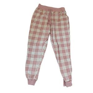 Aeropostale sweatpants women's large fleece style pink white drawstring soft